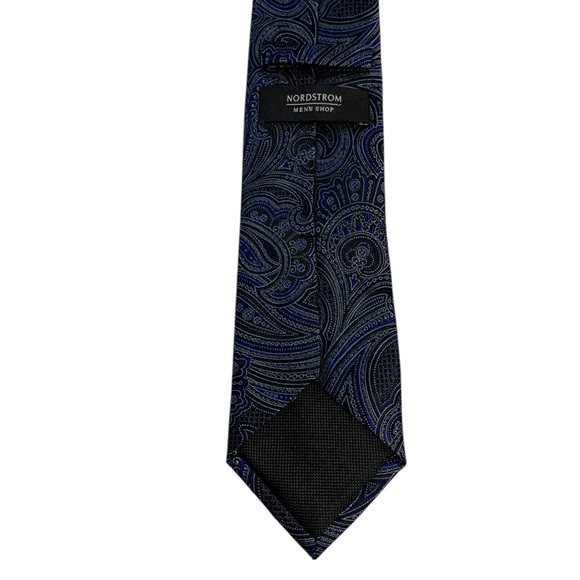 Nordstrom Paisley Silk Tie In Navy / Black - Picture 3 of 7